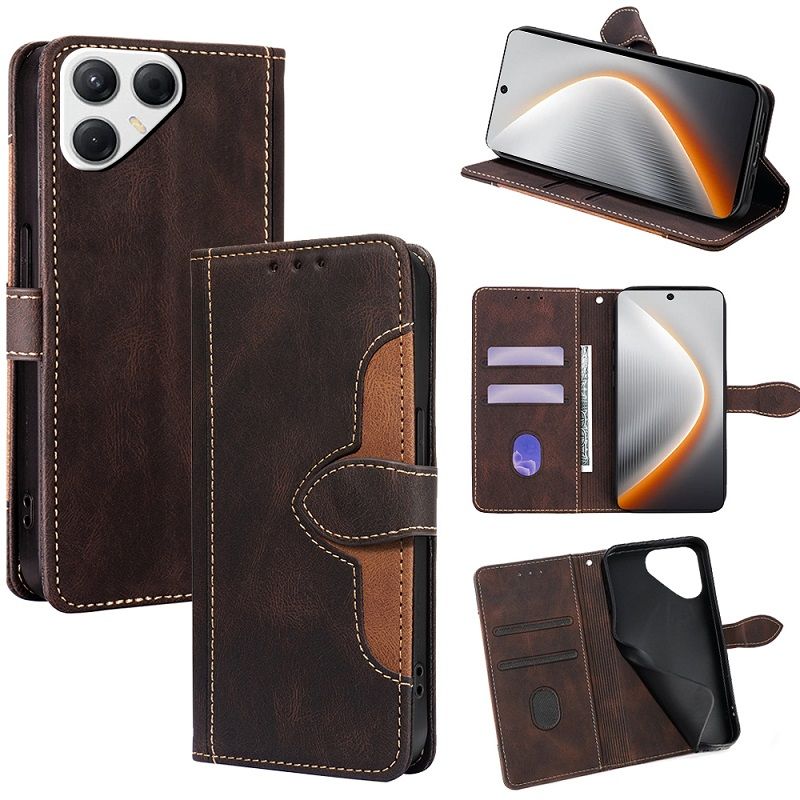 Leather Phone Case Flip Cover for Tecno Pova 7 4G/LJ6 [RFID Blocking] Magnetic PU Leather Stand Holder Shockproof Protection Case