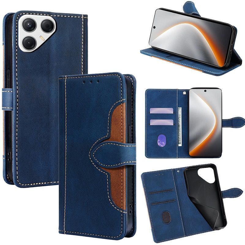 Leather Phone Case Flip Cover for Tecno Pova 7 4G/LJ6 [RFID Blocking] Magnetic PU Leather Stand Holder Shockproof Protection Case