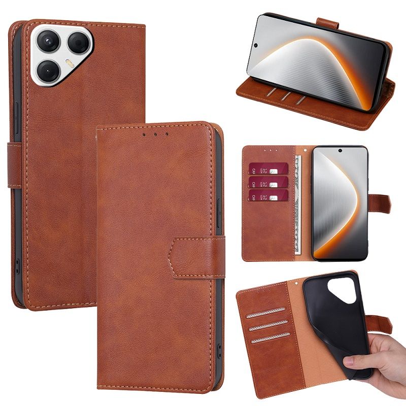 Leather Phone Case Flip Cover for Tecno Pova 7 4G/LJ6 [RFID Blocking] Magnetic PU Leather Stand Holder Shockproof Protection Case