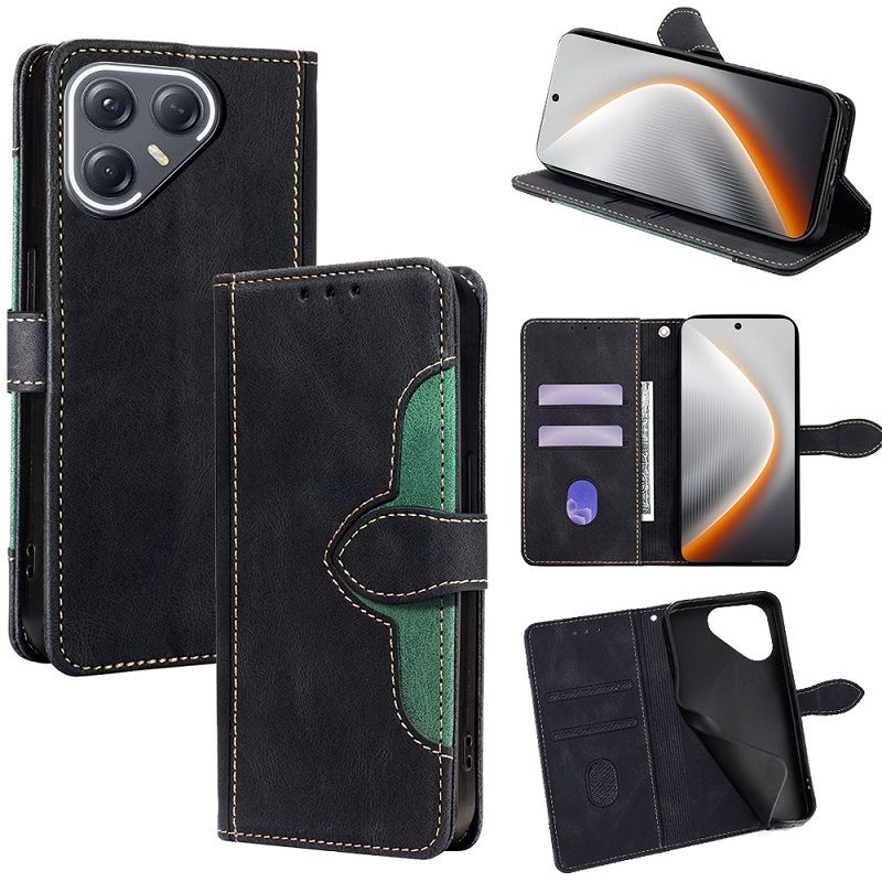 Leather Phone Case Flip Cover for Tecno Pova 7 Ultra 5G/LJ9 [RFID Blocking] Magnetic PU Leather Stand Holder Shockproof Protection Case