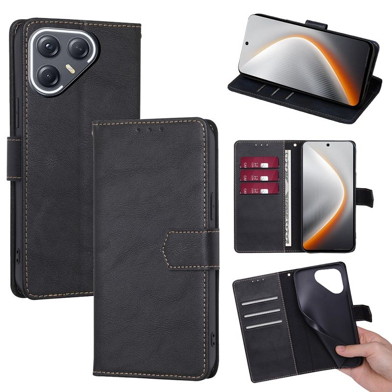 Leather Phone Case Flip Cover for Tecno Pova 7 Ultra 5G/LJ9 [RFID Blocking] Magnetic PU Leather Stand Holder Shockproof Protection Case