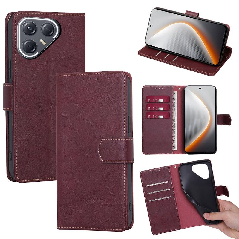 Leather Phone Case Flip Cover for Tecno Pova 7 Ultra 5G/LJ9 [RFID Blocking] Magnetic PU Leather Stand Holder Shockproof Protection Case