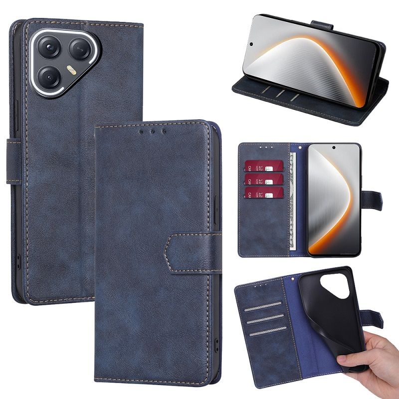 Leather Phone Case Flip Cover for Tecno Pova 7 Ultra 5G/LJ9 [RFID Blocking] Magnetic PU Leather Stand Holder Shockproof Protection Case