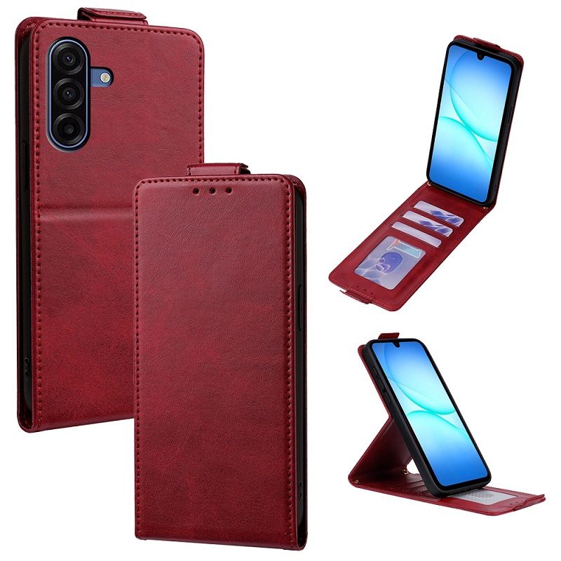 Upper and Lower Clamshell Leather Phone Case for Samsung Galaxy A57 A37 A17 A07 A56 A36 A26 A16 A55 A35 A25 A15 A05S PU Leather Durable Protective Case