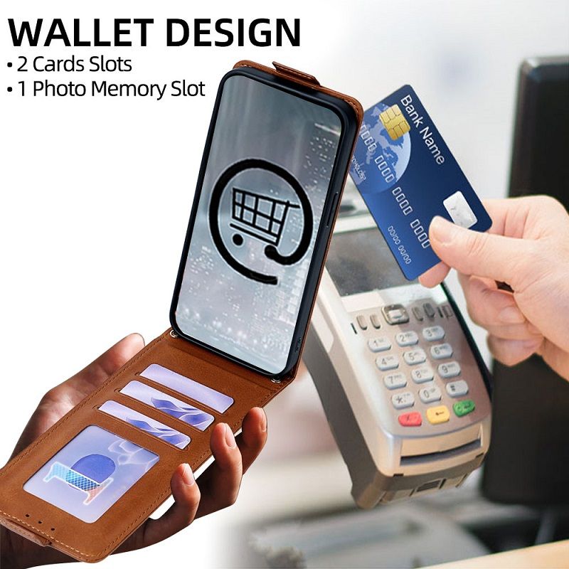 Upper and Lower Clamshell Leather Phone Case for Samsung Galaxy A57 A37 A17 A07 A56 A36 A26 A16 A55 A35 A25 A15 A05S PU Leather Durable Protective Case
