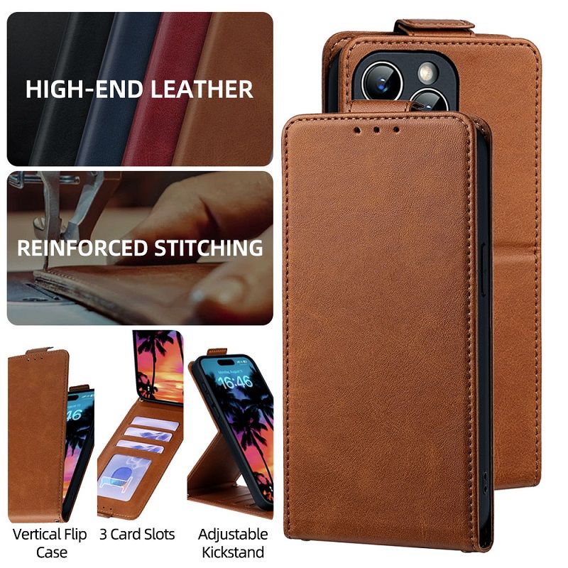 Upper and Lower Clamshell Leather Phone Case for Samsung Galaxy A57 A37 A17 A07 A56 A36 A26 A16 A55 A35 A25 A15 A05S PU Leather Durable Protective Case