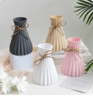 NORDIC FOLDING LINES MODERN HOME DECOR UNBREAKABLE PLASTIC FLOWER VASE/ CENTER PIECE/OFFICE DECOR/COFFEE TABLE DECOR/CONSOLE TABLE DECOR