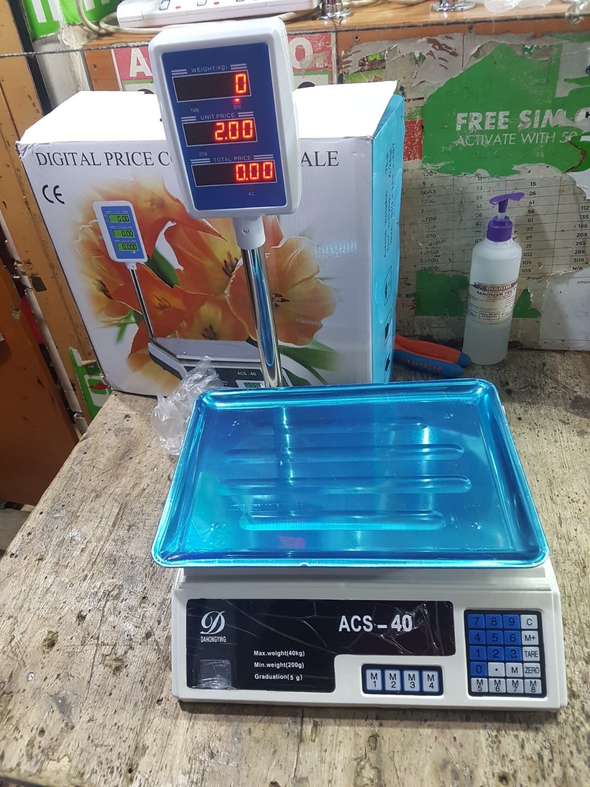 Original ACS Digital Rechargeable Weighing Scale (With Arm / Pole) — Up to 30kg. Ideal for shops, road kiosks, groceries, butcheries, fruits & vegetables stalls.