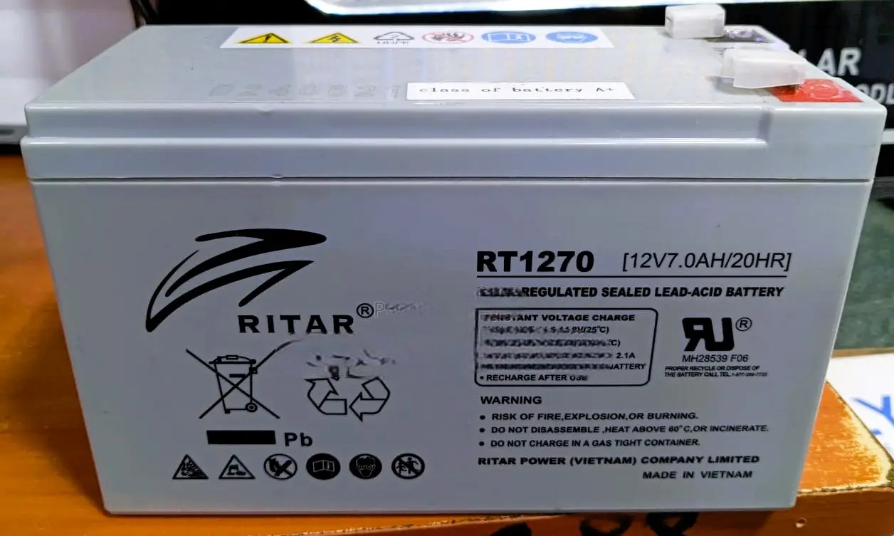 Ritar 7Ah UPS Battery – Durable 12V Backup Power for UPS, CCTV & Alarm Systems. Designed to provide reliable and durable backup power for UPS units, CCTV cameras, alarm systems, and other low-power DC
