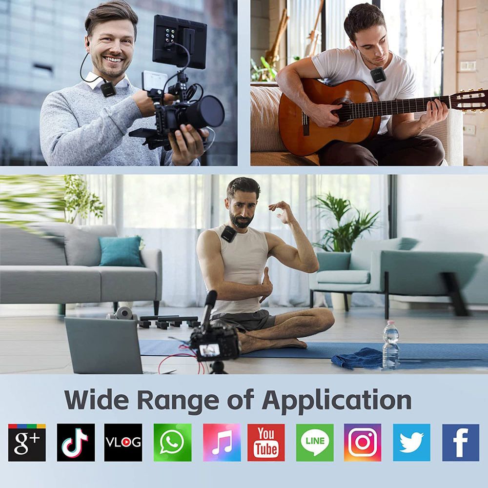 2N1 Wireless Collar Microphone With Furry Square Mark IPhone&Android