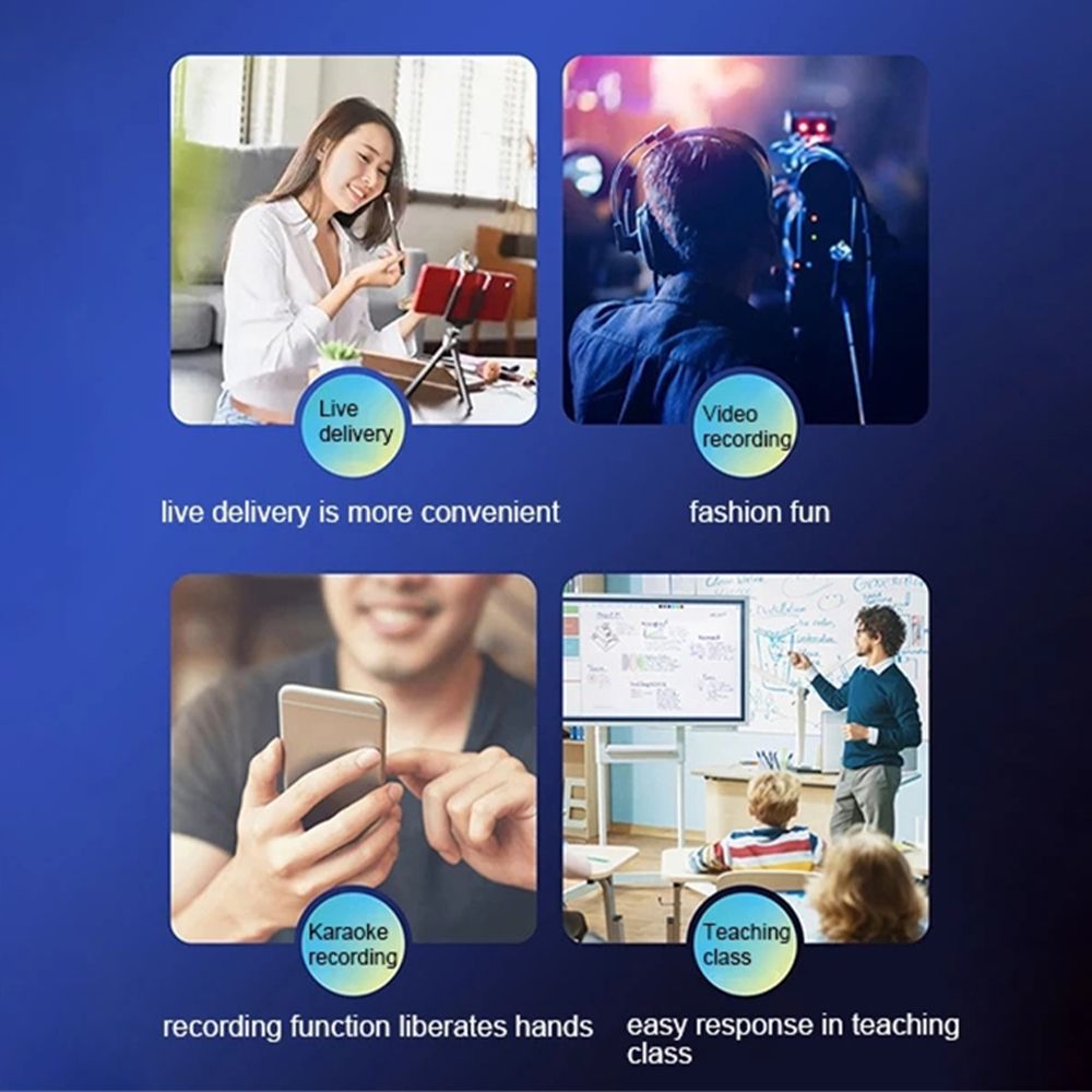 Wireless Lavalier Microphone Universal Three In One Plug And Play And LED Display Screen