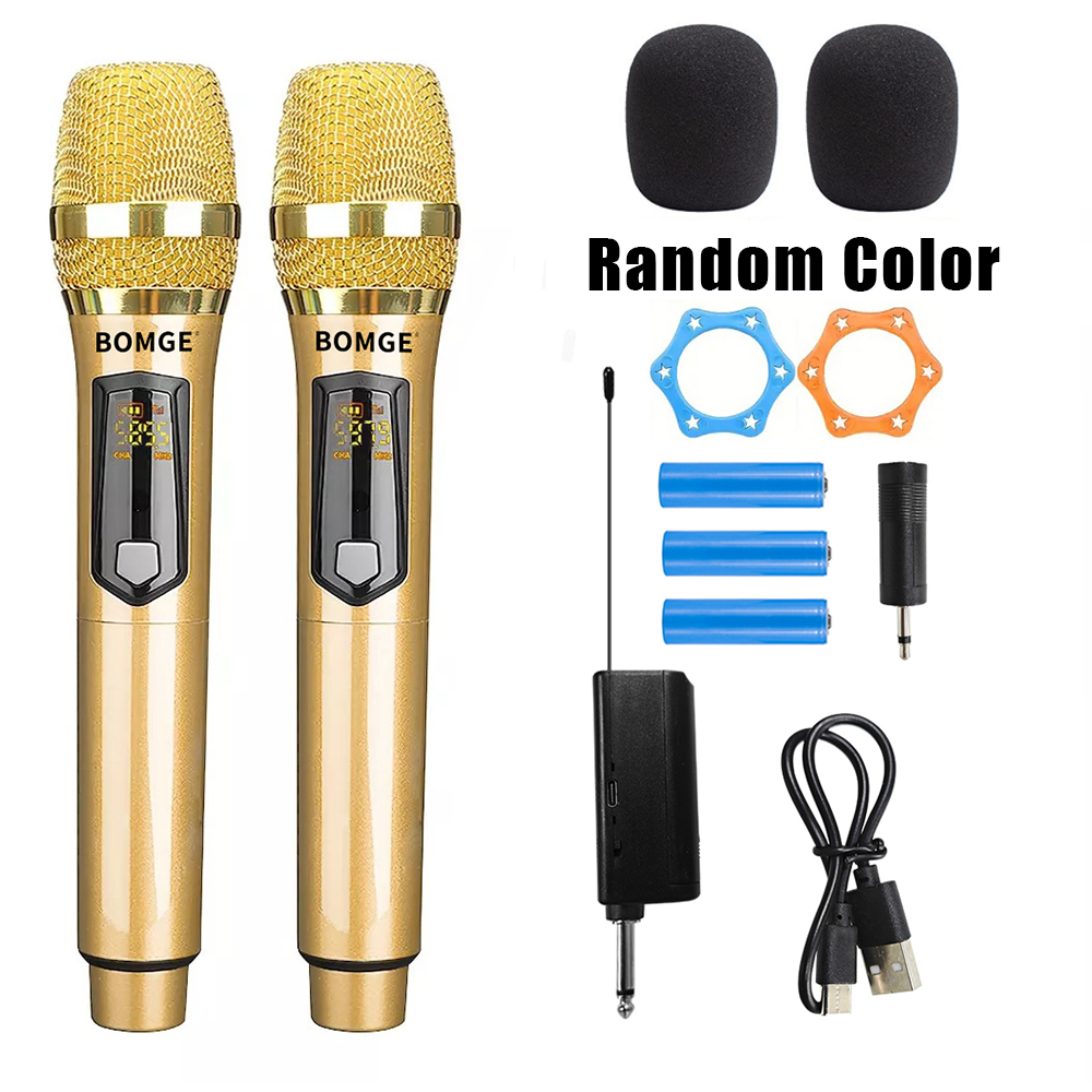 Wireless Handheld Microphone,Dual Cordless Dynamic Mic System With 1200MAh Rechargeable Receiver For Karaoke Wedding Party Church