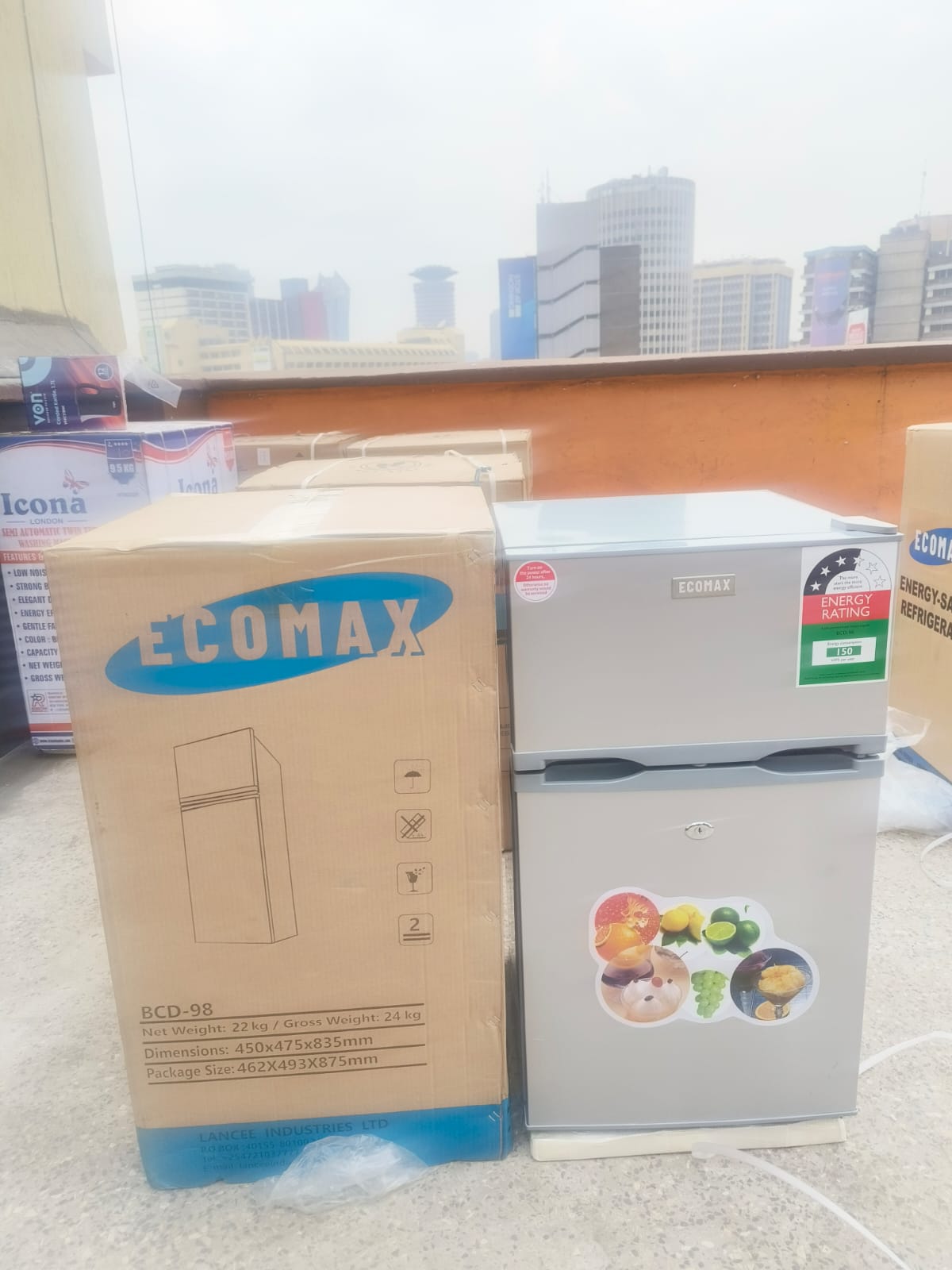 CLEARANCE OFFER Ecomax 98 liters large capacity Double door fridge