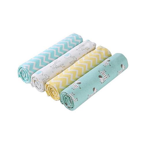 CLEARANCE OFFER 4PCs Cotton Flannel Receiving Blankets For Baby -