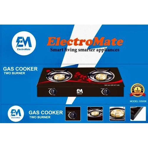 CLEARANCE OFFER ElectroMate Premium Two-Burner Gas Cooker – Quick Meals, Easy Cleaning, Sleek Design For Every Modern Kitchen