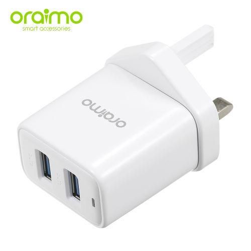 Oraimo Firefly 2U U67D Dual USB 2.4A fast charger with 1.5M cable (Micro, Type C or Iphone )