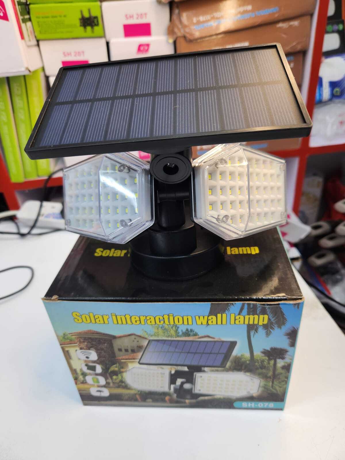 Solar Outdoor LED Lights With Solar Motion Sensor 2 Heads Solar Interaction WallnLamp