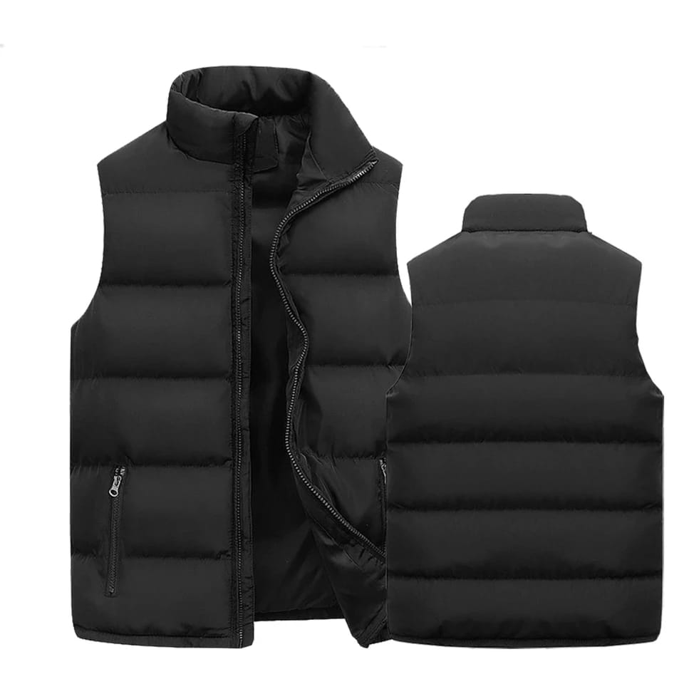 Mens Vest Jacket Warm Sleeveless Jackets Winter Waterproof Zipper Coat Autumn Stand-up Collar Casual Waistcoat Men's Winter Vest