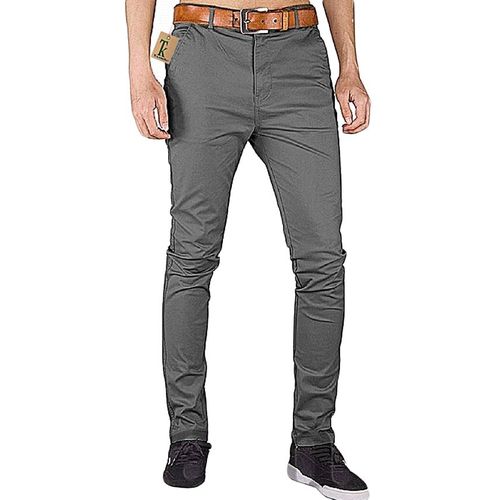Soft Slim Fit Stretchable Grey Khaki Trouser Pants For Men.