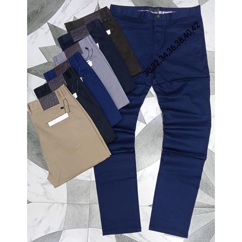 Soft Slim Fit Stretchable Grey Khaki Trouser Pants For Men.