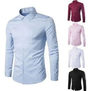 Fashionable 5-Piece Set of Men's Pure Cotton Long-Sleeve Button-Up Regular Fit Shirts – Versatile for Official and Casual Wear