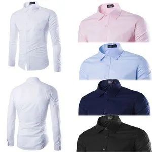 Fashionable 5-Piece Set of Men's Pure Cotton Long-Sleeve Button-Up Regular Fit Shirts – Versatile for Official and Casual Wear