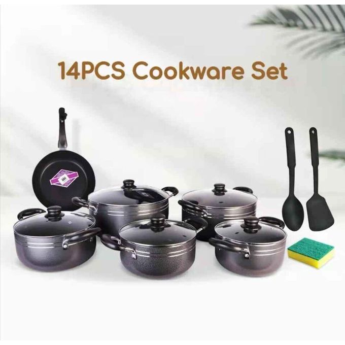 TC 14 Pieces Heavy Non-Stick Cooking Pot Sufuria Set