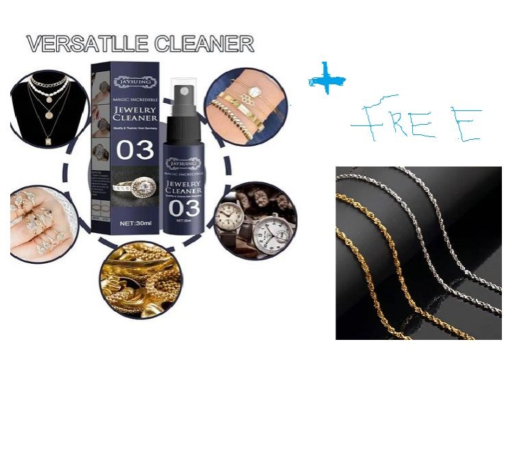 aysuing 30ml Set Jewelry Detergent Cleaner Cleaning Gold Watch Diamond Rust Decontamination Dial Cleaning Spray Effective Rust Removal   Pluss Free 2  Necklaces