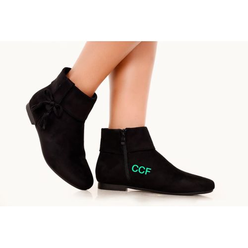 Leisure Shoes Women Boots Comfort Wedge Heel Ankle Casual Lady Boot-Black