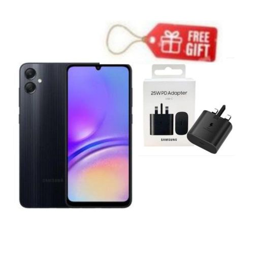NEW OFFER!!!,Samsung Galaxy A05, 6.7''DISPLAY, 4GB RAM + 64GB ROM-(Dual Sim) 50MP Camera, 5000mAh - BLACK +Adapter