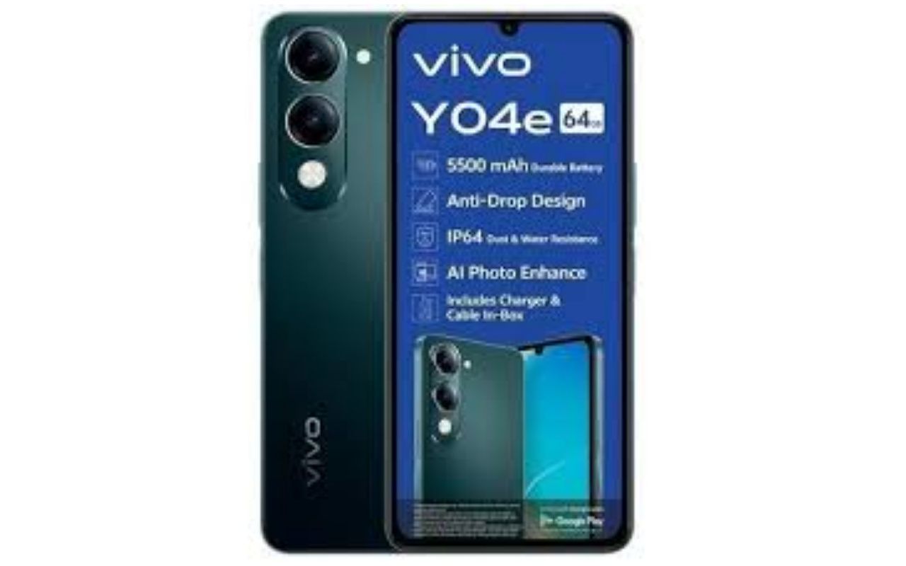 VIVO Y04e, 4G, 6.74", 4GB RAM + 64GB ROM,(Dual SIM), 5500mAh BATTERY CAPACITY