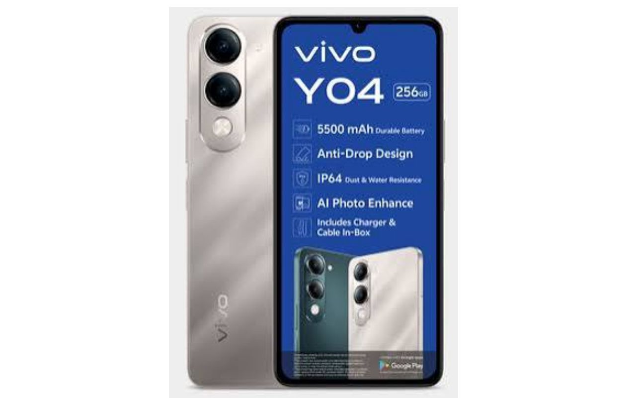 VIVO Y04e, 4G, 6.74", 4GB RAM + 64GB ROM,(Dual SIM), 5500mAh BATTERY CAPACITY