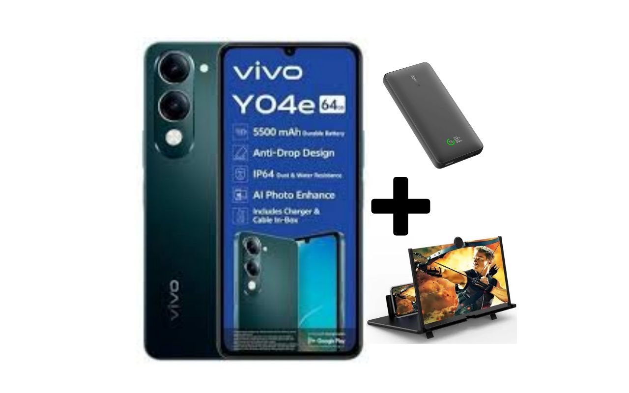 VIVO Y04e, 4G, 6.74", 4GB RAM + 64GB ROM,(Dual SIM), 5500mAh BATTERY CAPACITY+FREE GIFTS