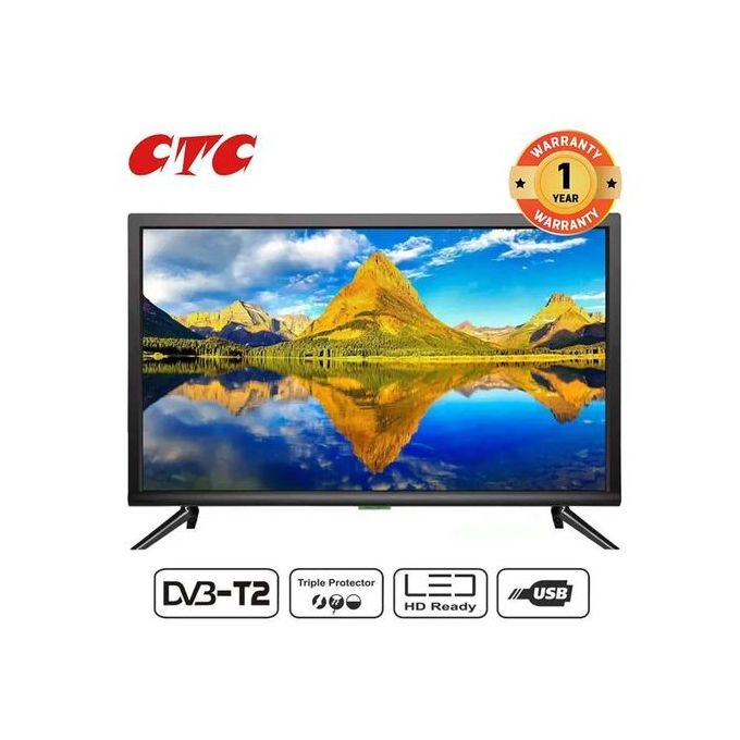 CTC 22" INCHES AC/DC LED DIGITAL TV-INBUILD DECODER-USB/HDMI/VGA+FREE GIFT