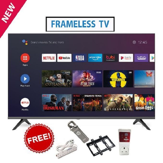 GLD 32" INCHES FHD SMART ANDROID FRAMELESS TV-YOUTUBE/NETFLIX/BLUETOOTH-USB/HDMI/VGA+FREE GIFTS