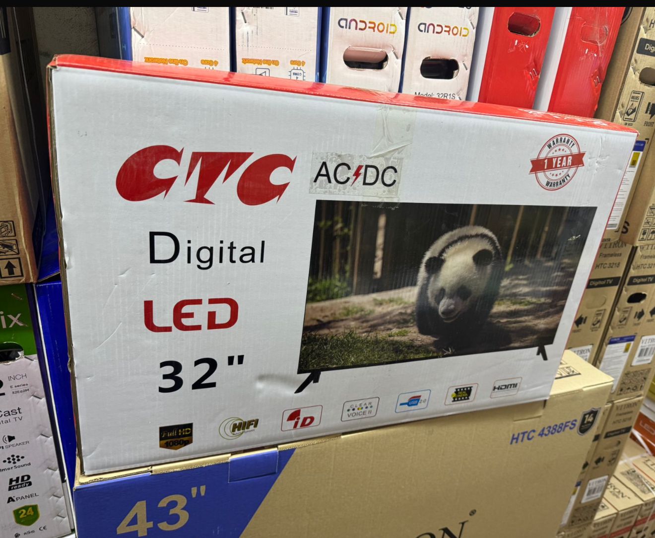 CTC 32" INCHES AC/DC LED DIGITAL FRAMELESS TV-FREE TO AIR CHANNELS-USB/HDMI/VGA+FREE GIFTS