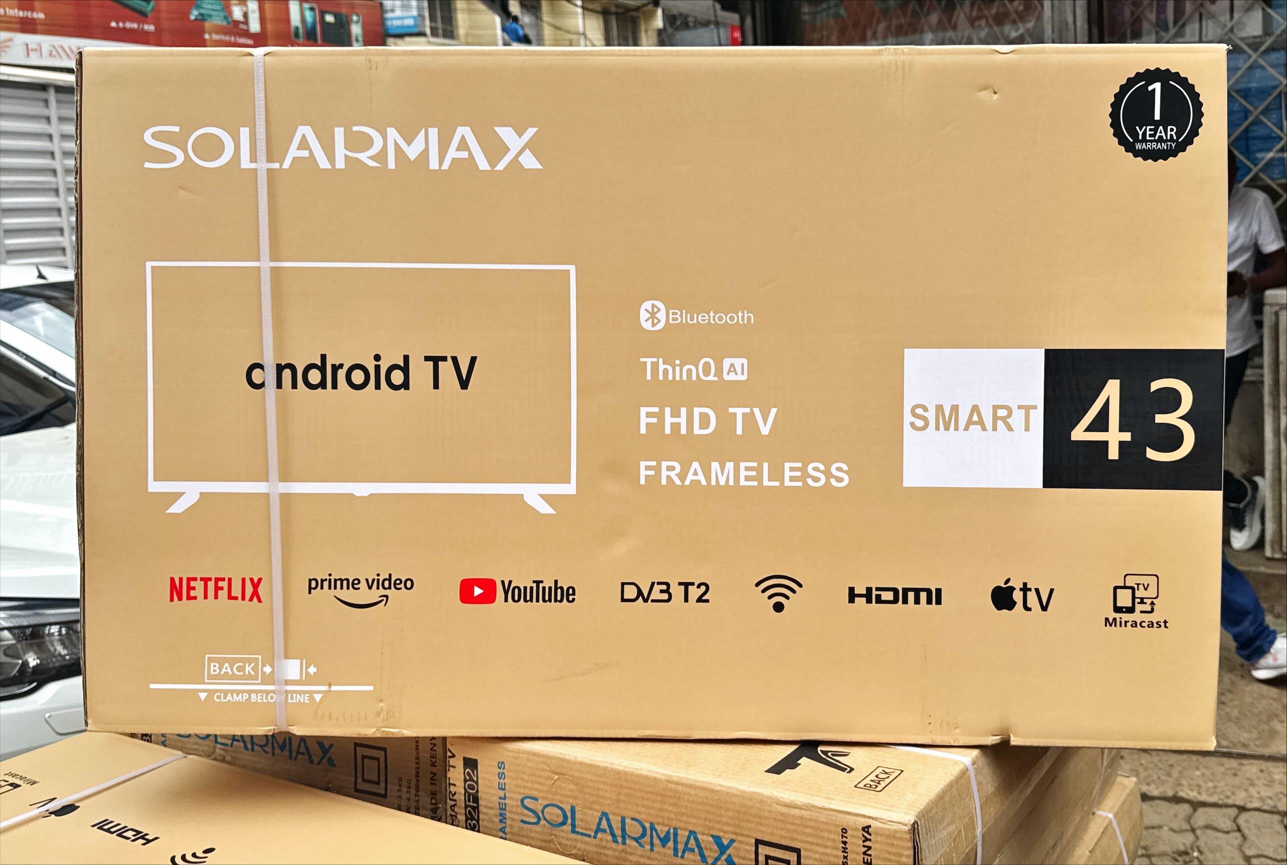 SOLARMAX 43" INCHES SMART ANDROID FRAMELESS TV-BLUETOOTH/YOUTUBE/NETFLIX-USB/HDMI/VGA