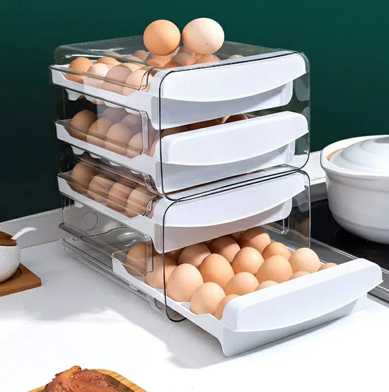 Egg Pantry Organizer Storage Acrylic Plastic Drawer 32 Grid