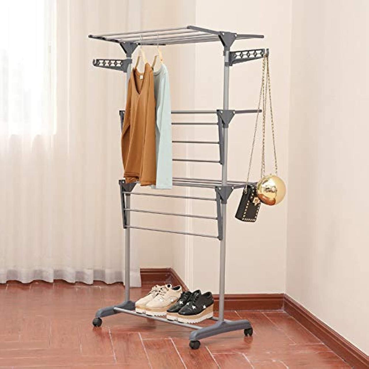 [ CLASSY NEW ARRIVALS 🤩🤩✨ !!! ] Single Brand New Classy Very High Quality Home  3 Tier indoor portable Drying rack . It comes equipped with 6 Hanging FramesHigh quality and durable