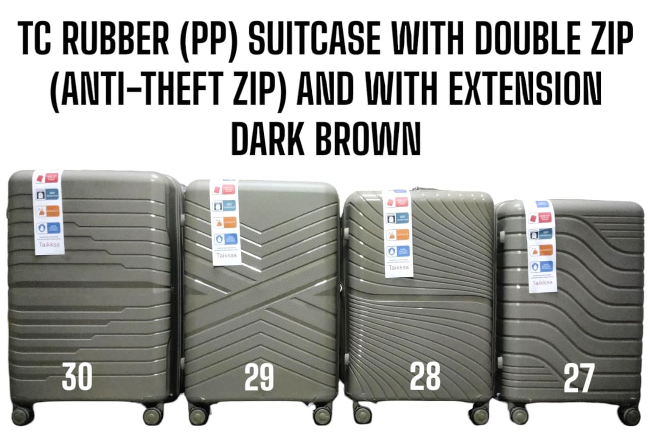 [🔥 LIMITED OFFER JUST FOR YOU🔥 🥑🌽ONLY AT KILIMALL !!! ] 3 IN 1 Size 29 Classy Brand New Quality TC TAIKKSS PP ( RUBBER ) FIBER SUITCASE WITH DOUBLE ZIP ( ANTI THEFT ZIPPER) AND WITH EXTENSION *