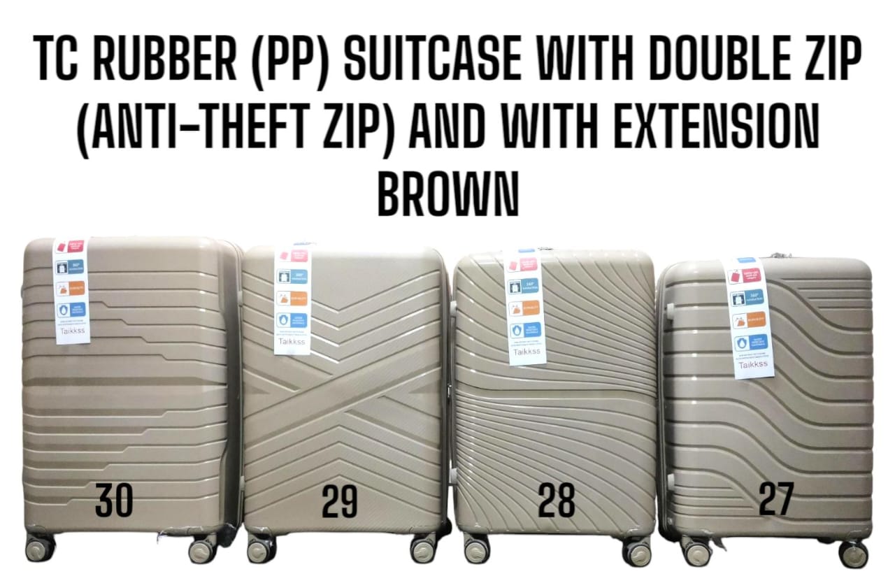 [🔥 LIMITED OFFER JUST FOR YOU🔥 🥑🌽ONLY AT KILIMALL !!! ] 3 IN 1 Size 29 Classy Brand New Quality TC TAIKKSS PP ( RUBBER ) FIBER SUITCASE WITH DOUBLE ZIP ( ANTI THEFT ZIPPER) AND WITH EXTENSION *