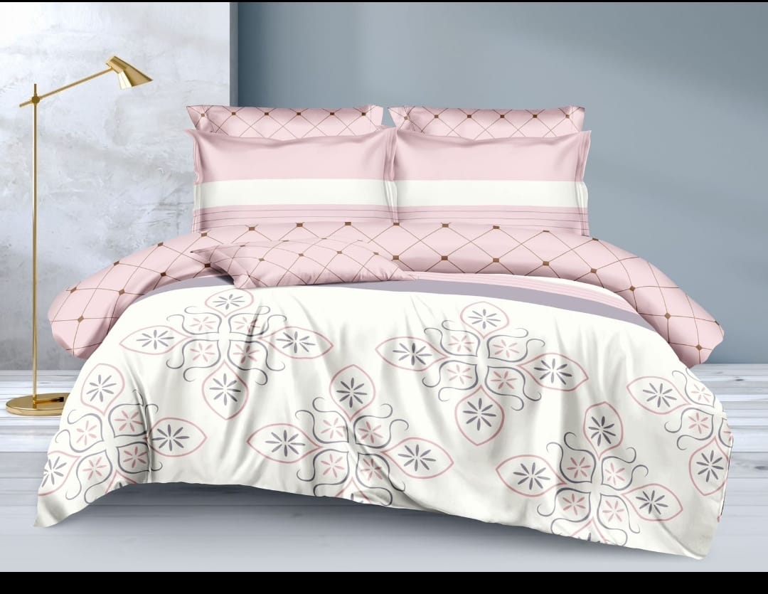 [EXPERIENCE LUXURY FOR LESS🔥 🥑🌽ONLY AT KILIMALL !!! ] 4 Pc Size 6X7ft Brand New Very High Quality Double sided Heavy Cotton Binded duvet with 2 Pillowcases,1 Bedsheet & 1 Binded Duvet