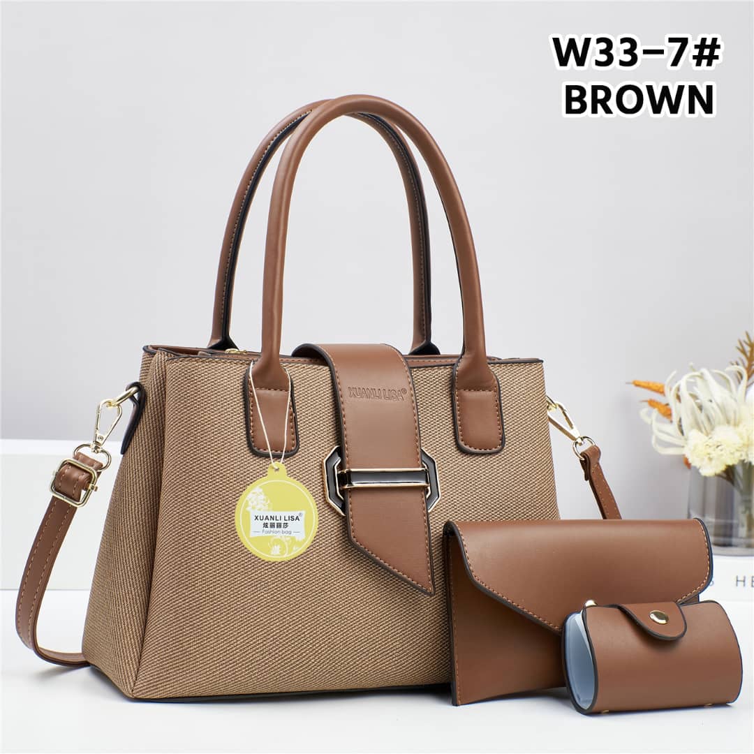 👜 Xuanli Lisa 3pcs Handbag Set (1pcs) ✨ Includes bag, purse & wallet 💯 Stylish & versatile ⚡ Perfect for daily use, shopping & outings 🌟 Elegant, durable & trendy 🌸