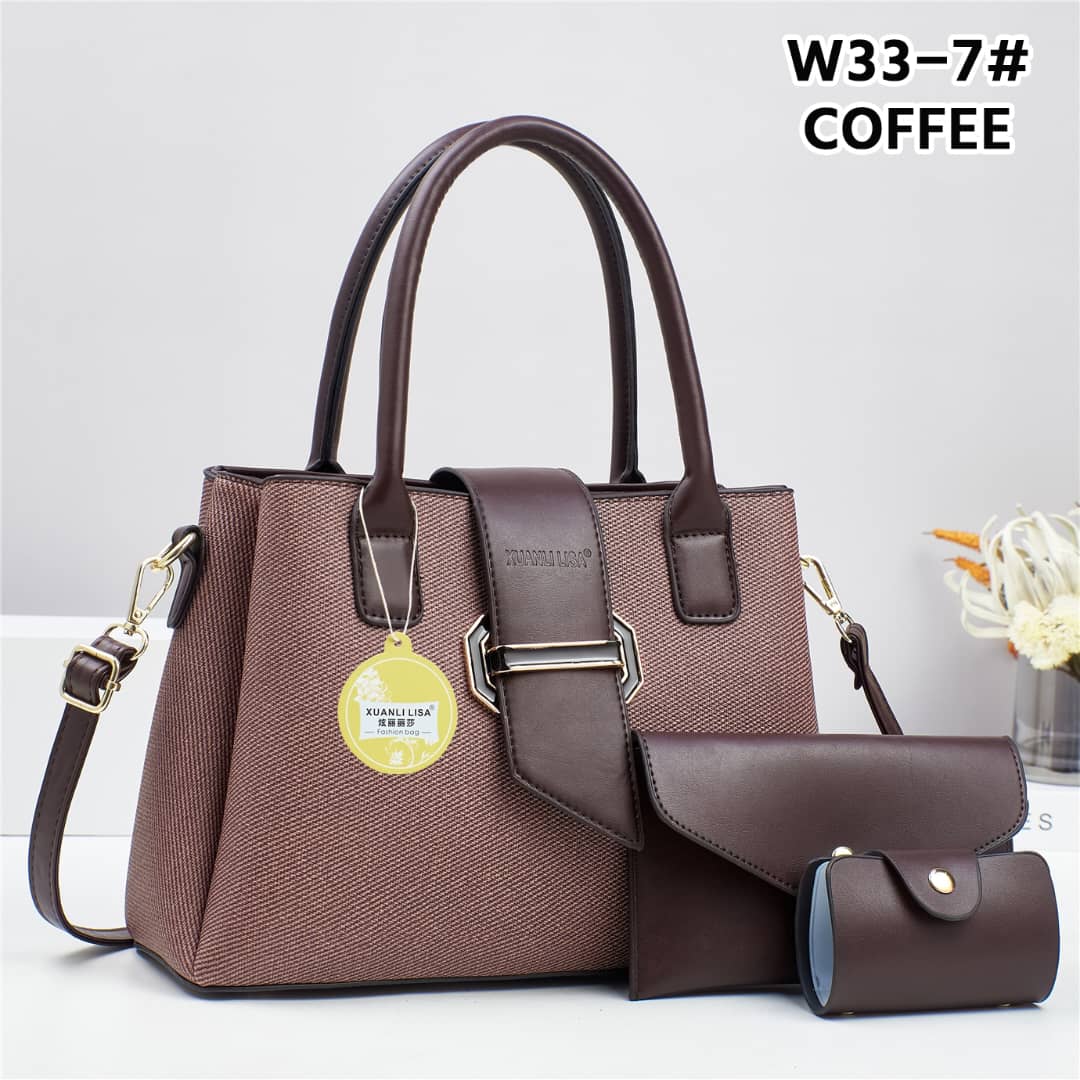 👜 Xuanli Lisa 3pcs Handbag Set (1pcs) ✨ Includes bag, purse & wallet 💯 Stylish & versatile ⚡ Perfect for daily use, shopping & outings 🌟 Elegant, durable & trendy 🌸