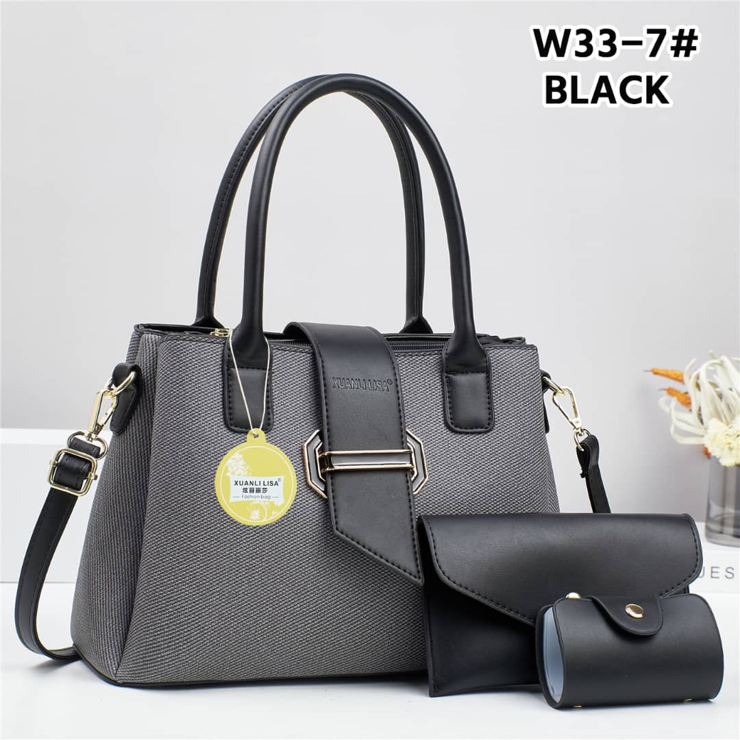 👜 Xuanli Lisa 3pcs Handbag Set (1pcs) ✨ Includes bag, purse & wallet 💯 Stylish & versatile ⚡ Perfect for daily use, shopping & outings 🌟 Elegant, durable & trendy 🌸