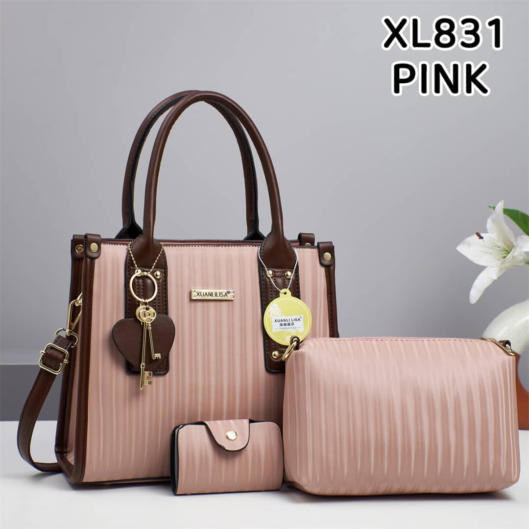 👜 Xuanli Lisa 3pcs Handbag Set (1pcs) ✨ Includes bag, purse & wallet 💯 Stylish & versatile ⚡ Perfect for daily use, shopping & outings 🌟 Elegant, durable & trendy 🌸