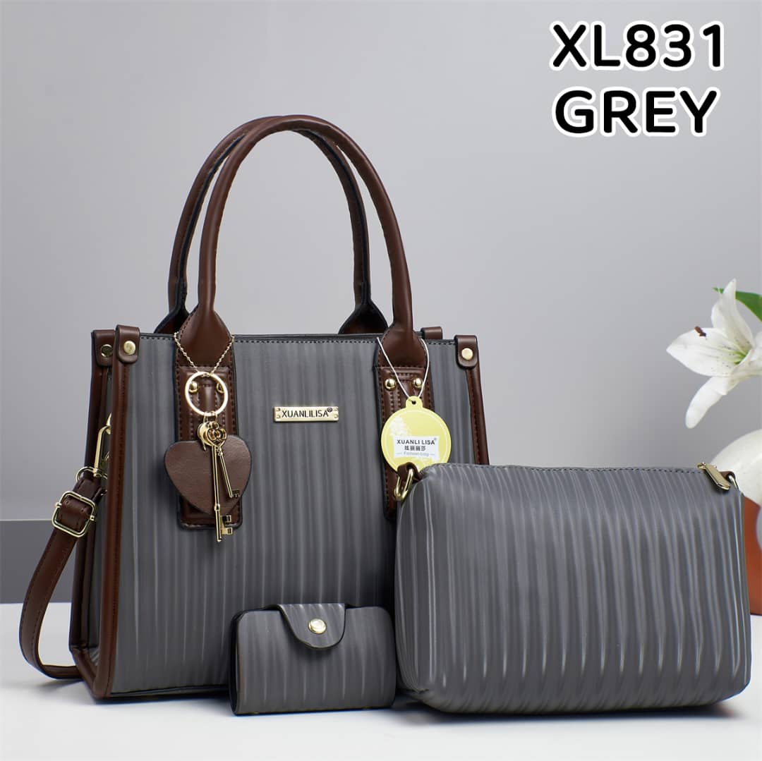 👜 Xuanli Lisa 3pcs Handbag Set (1pcs) ✨ Includes bag, purse & wallet 💯 Stylish & versatile ⚡ Perfect for daily use, shopping & outings 🌟 Elegant, durable & trendy 🌸