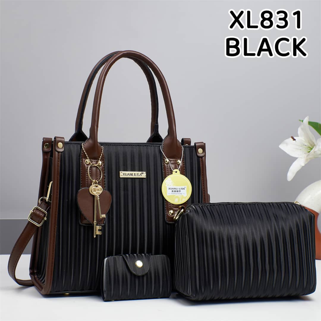 👜 Xuanli Lisa 3pcs Handbag Set (1pcs) ✨ Includes bag, purse & wallet 💯 Stylish & versatile ⚡ Perfect for daily use, shopping & outings 🌟 Elegant, durable & trendy 🌸