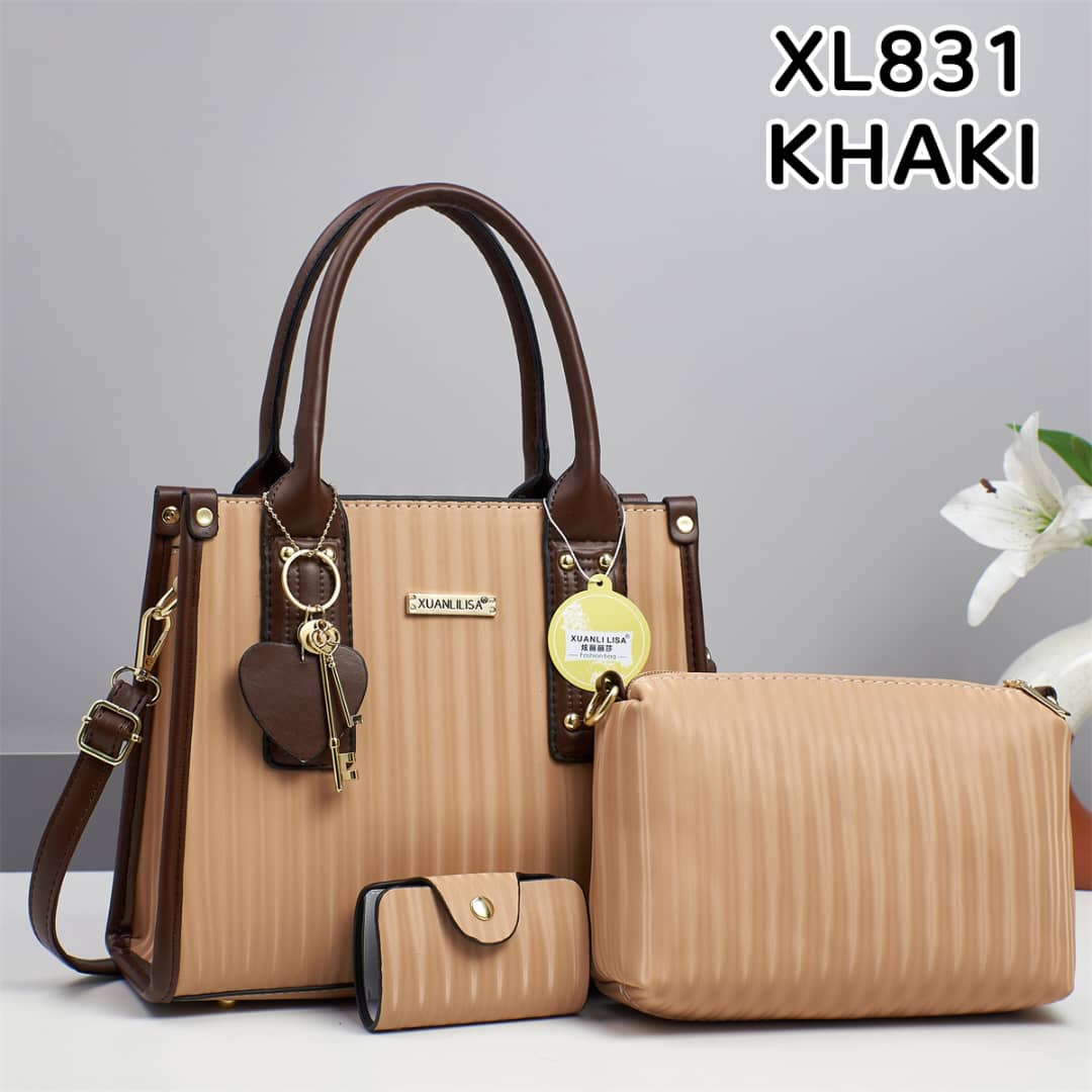 👜 Xuanli Lisa 3pcs Handbag Set (1pcs) ✨ Includes bag, purse & wallet 💯 Stylish & versatile ⚡ Perfect for daily use, shopping & outings 🌟 Elegant, durable & trendy 🌸