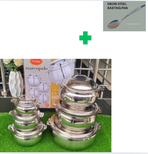 [ KILIMALL AMAZING OFFERS🤩🤩✨] 6 Pc Very High Quality Stylish and Luxurious Kitchen Big size Stainless steel Insulated Hotpots at Affordable Price. Comes with Two Free of Serving. Spoons